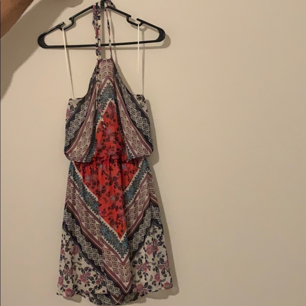 Express halter neck tribal print dress